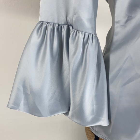 BCBG Pearl Gray Puffy Sleeve Blouse - Picture 4 of 13